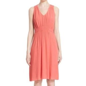 Kate Spade Watermelon Coral Crepe Tie Back Dress